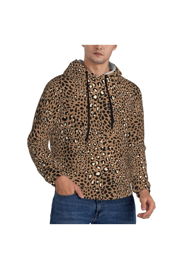 Hoodies for Men - leopard cool print Long Sleeve Comfrt Men'S Fashion Hoodies & Sweatshirts, Sweatshirts for Men Hoodies Pullover Clothing Clothes with Pouch