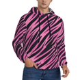 thumbnail image 1 of Hoodies for Men - pink black zebra print striped Long Sleeve Comfrt Men'S Fashion Hoodies & Sweatshirts, Sweatshirts for Men Hoodies Pullover Clothing Clothes with Pouch, 1 of 7