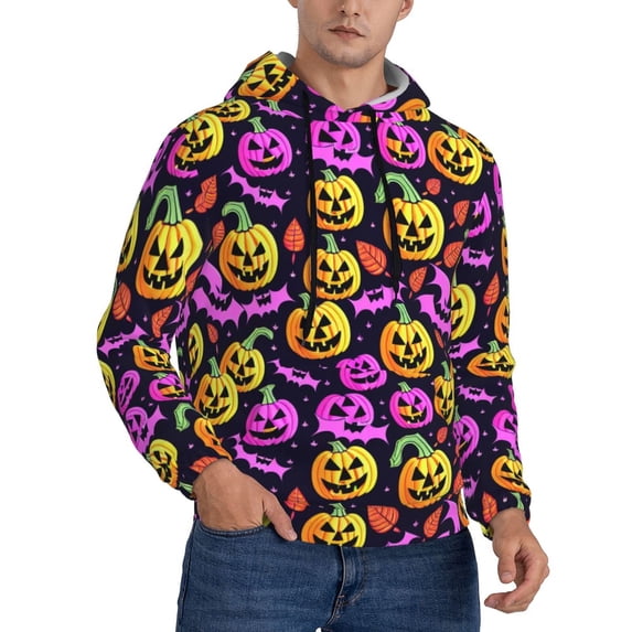 Hoodies for Men - pumpkin halloween pink Long Sleeve Comfrt Men'S Fashion Hoodies & Sweatshirts, Sweatshirts for Men Hoodies Pullover Clothing Clothes with Pouch