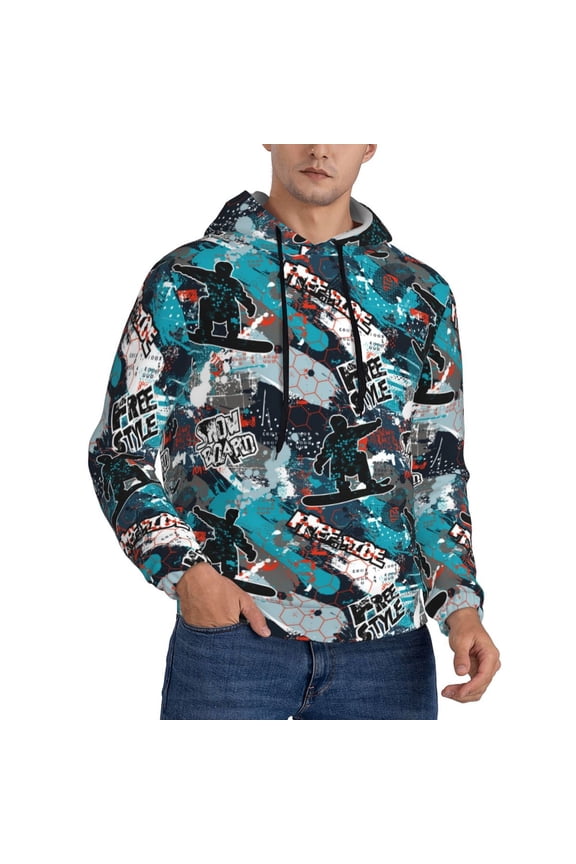 Hoodies for Men - snow board colorful Long Sleeve Comfrt Men'S Fashion Hoodies & Sweatshirts, Sweatshirts for Men Hoodies Pullover Clothing Clothes with Pouch