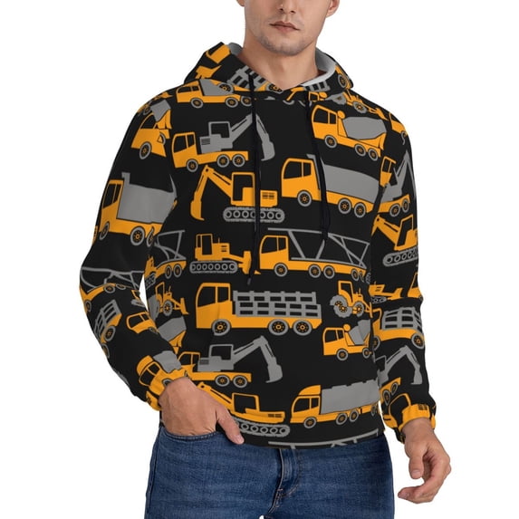 Hoodies for Men - yellow excavator Long Sleeve Comfrt Men'S Fashion Hoodies & Sweatshirts, Sweatshirts for Men Hoodies Pullover Clothing Clothes with Pouch