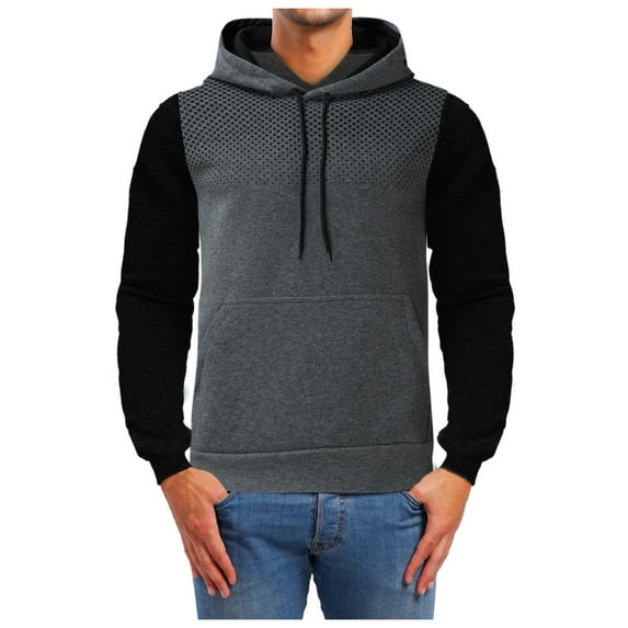 Hoodies,Mens Hoodie Polka Dot Color Matching Sports Leisure Fitness Autumn Winter Casual Pullover for Gym,Hoodies,Z01 Grey,2XL