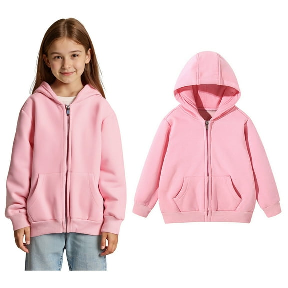 Hoodies Pink Zipper Hoodie Casual Long Sleeve Sweatshirts Fall Clothes 6-7 Years Old Boy Clothes