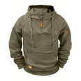 thumbnail image 1 of Hoodies Pullover for Men Solid Color Long Sleeve Hooded Sweatshirt with Pocket Coffee-1 M, 1 of 2