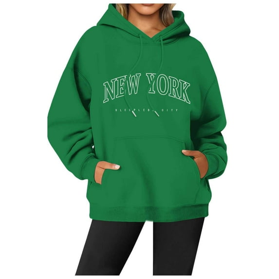 Hoodies Sweatshirt for Women Long Sleeve Hoodies for Women Pullover Graphic Hoodies for Women Green Hoodies for Women Fall Outfits Women Teens Clothes