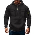 thumbnail image 1 of Hoodies Sweatshirt for Men Casual Multiple Pockets Solid Hooded Gym Sports Pullover Tops Fall Long Sleeve Sweatshirt, 1 of 3