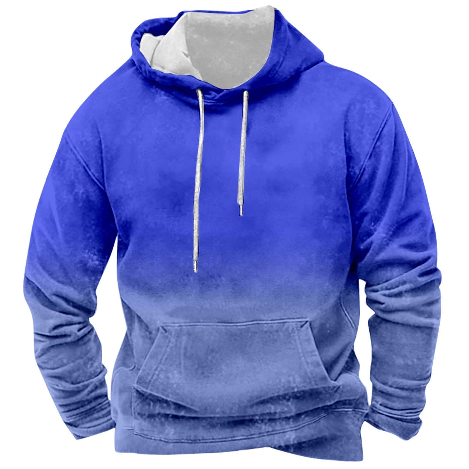 Hoodies Sweatshirt for Men Gradient Hooded Long Sleeve Sweatshirt Athleisure Sweatshirt Size 2XL Walmart