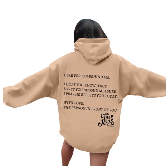 Hoodies Sweatshirt for Women Long Sleeve Hoodie Pullover Hoodie Graphic Hoodie Khaki Sweatshirts Winter Essentials Womens Clothes Trendy