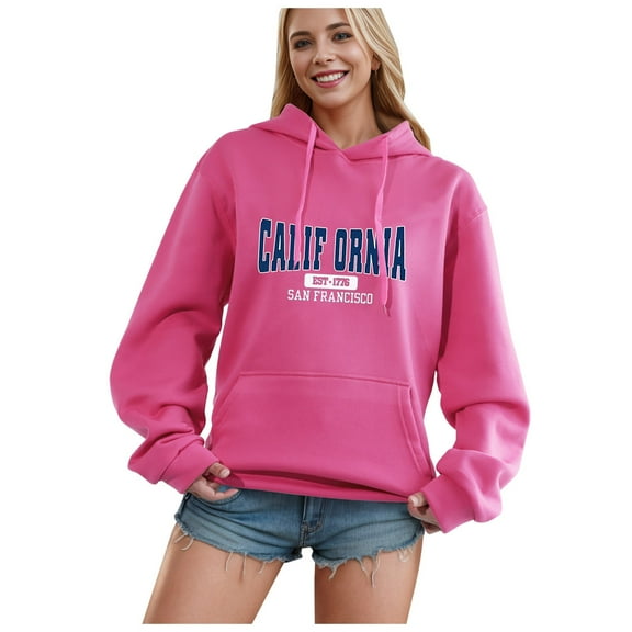 Hoodies Sweatshirt for Women Long Sleeve Hoodie Women's Hoodies Pullover Soft Hoodie Hot Pink Hoodies Woman Fall Jackets Trending Clothes
