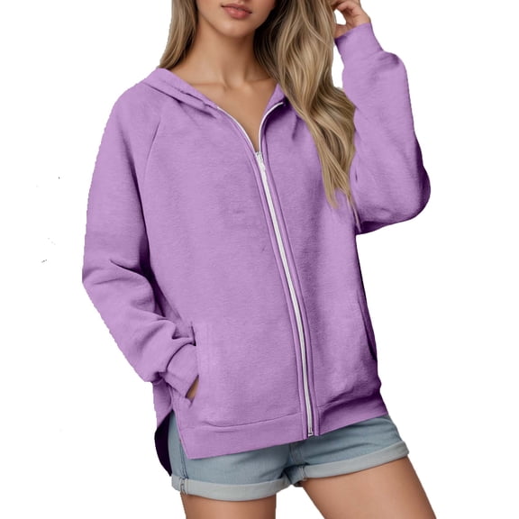 Hoodies Sweatshirt for Women Long Sleeve Hoodie Womens Zipper Hoodie Soft Hoodie Plain Sweatshirt Fall Jacket Women Preppy Teen Clothes