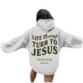 thumbnail image 1 of Hoodies Sweatshirt for Women Long Sleeve Zip Up Hoodies Oversized Hoodie for Women White Womens Sweatshirt Winter Tops Clothes for Women, 1 of 6