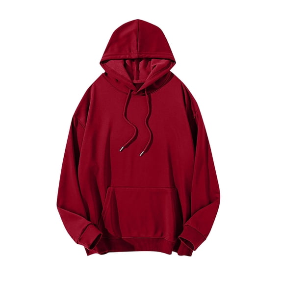 Hoodies Sweatshirts for Men Plus Size Lightweight Drawstring Long Sleeve Pullover Tops Casual Solid Fall Winter Fashion Hooded Sweatshirt with Pockets
