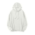 thumbnail image 1 of Hoodies Sweatshirts for Men Plus Size Lightweight Drawstring Long Sleeve Pullover Tops Casual Solid Fall Winter Fashion Hooded Sweatshirt with Pockets, 1 of 7