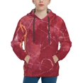 thumbnail image 1 of Hoodies for Teen Girls Boys - Abstract White Red Gold Marble Texture Warm Boys' Fashion Hoodies & Sweatshirts, Boys Girls Kids Clothes Size 14-16 Youth Pullover with Kangaroo Pocket, 1 of 5