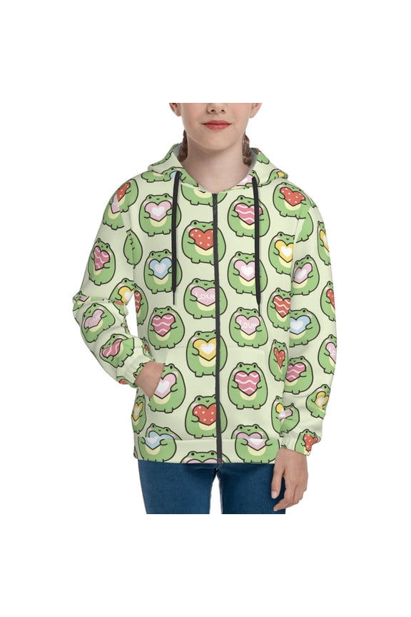 Hoodies for Teen Girls Boys - Cute Chubby Frog Warm Boys' Fashion Zip Up Hoodies & Sweatshirts, Boys Girls Kids Clothes Size 18-20 Youth Pullover with Kangaroo Pocket