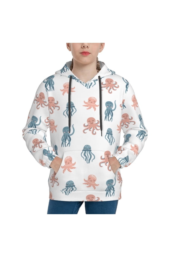 Hoodies for Teen Girls Boys - Cute Octopus Warm Boys' Fashion Hoodies & Sweatshirts, Boys Girls Kids Clothes Size 10-12 Youth Pullover with Kangaroo Pocket