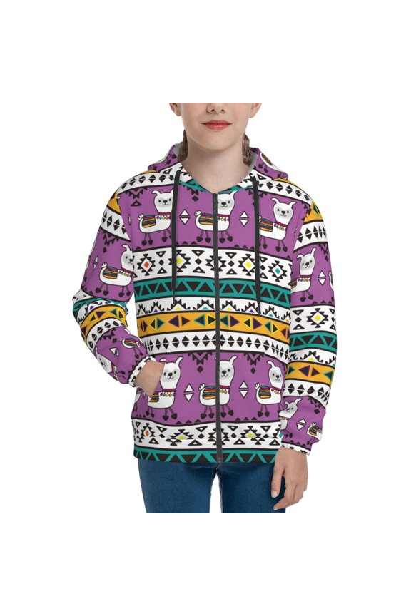 Hoodies for Teen Girls Boys - Exotic Funny Cute Alpaca Warm Boys' Fashion Zip Up Hoodies & Sweatshirts, Boys Girls Kids Clothes Size 7-8 Youth Pullover with Kangaroo Pocket