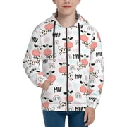 Hoodies for Teen Girls Boys - Funny Cute Cow Rainbow Clouds Warm Boys Fashion Zip Up Hoodies & Sweatshirts, Boys Girls Kids Clothes Size 10-12 Youth Pullover with Kangaroo Pocket