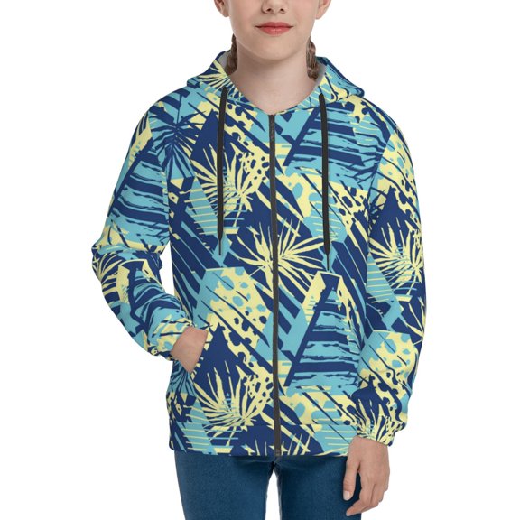 Hoodies for Teen Girls Boys - Hawaiian Style Stripe Warm Boys' Fashion Zip Up Hoodies & Sweatshirts, Boys Girls Kids Clothes Size 14-16 Youth Pullover with Kangaroo Pocket