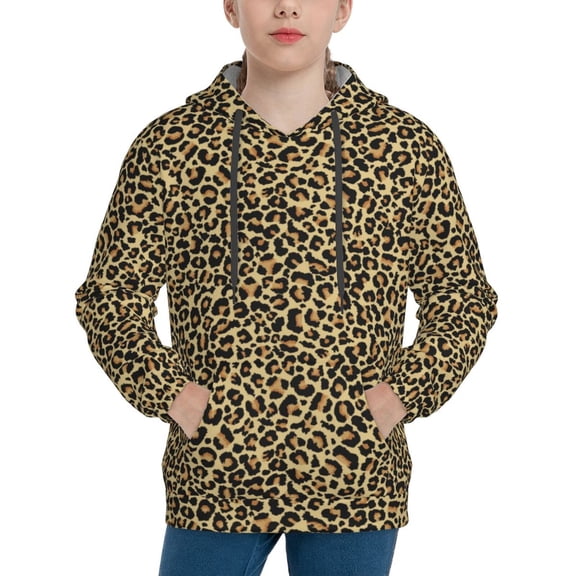 Hoodies for Teen Girls Boys - Leopard1 Warm Boys' Fashion Hoodies & Sweatshirts, Boys Girls Kids Clothes Size 14-16 Youth Pullover with Kangaroo Pocket