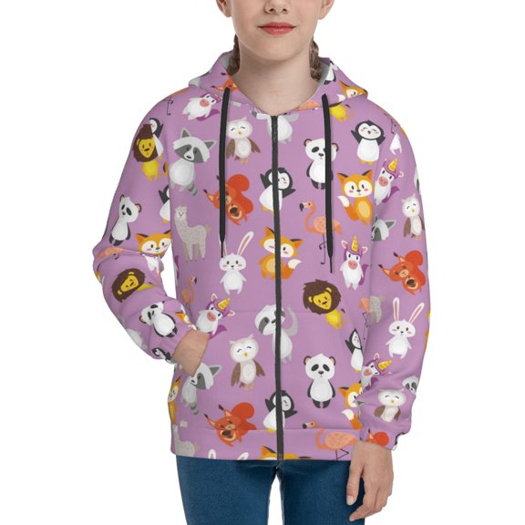 Hoodies for Teen Girls Boys - Lovely animals Warm Boys' Fashion Zip Up Hoodies & Sweatshirts, Boys Girls Kids Clothes Size 18-20 Youth Pullover with Kangaroo Pocket