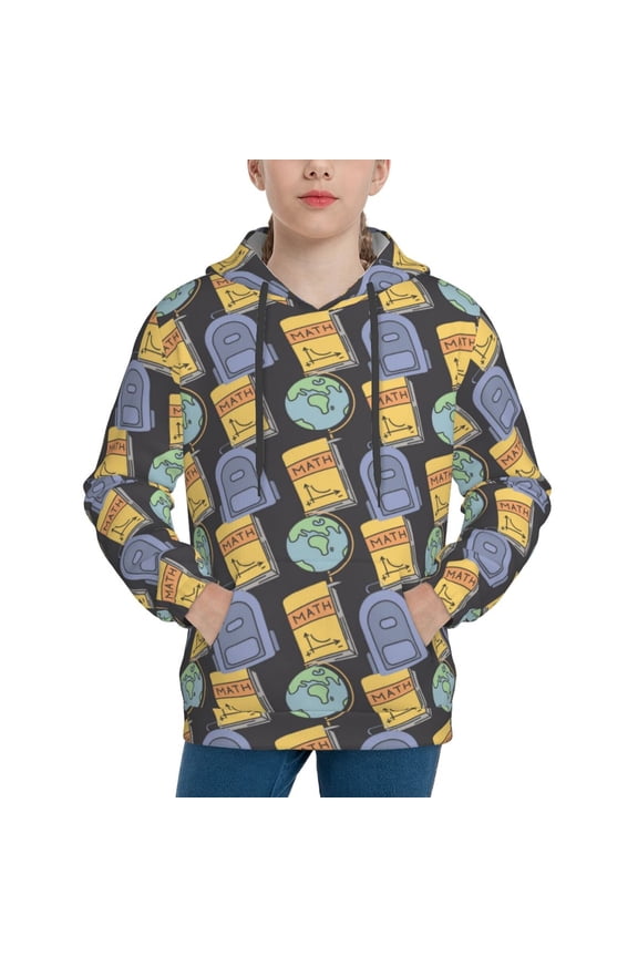Hoodies for Teen Girls Boys - Math book globe Print Warm Boys' Fashion Hoodies & Sweatshirts, Boys Girls Kids Clothes Size 7-8 Youth Pullover with Kangaroo Pocket