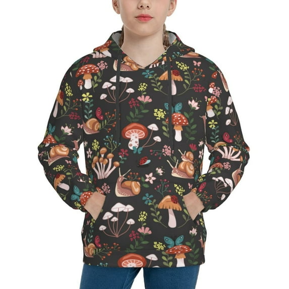 Hoodies for Teen Girls Boys - Mushroom snail Warm Boys' Fashion Hoodies & Sweatshirts, Boys Girls Kids Clothes Size 18-20 Youth Pullover with Kangaroo Pocket