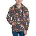 thumbnail image 1 of Hoodies for Teen Girls Boys - Mushrooms Snails Butterflies Warm Boys' Fashion Zip Up Hoodies & Sweatshirts, Boys Girls Kids Clothes Size 10-12 Youth Pullover with Kangaroo Pocket, 1 of 5
