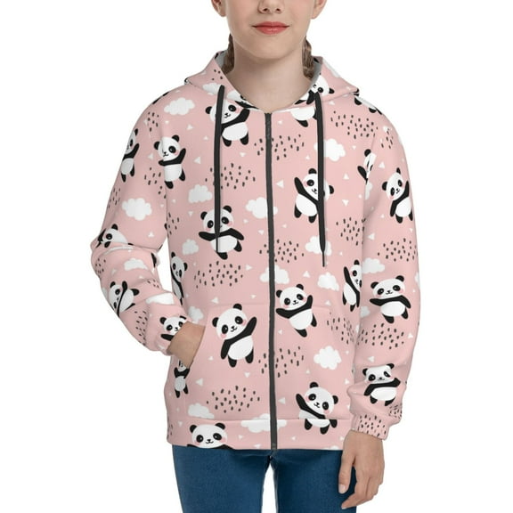 Hoodies for Teen Girls Boys - Panda Flying in the Sky K Warm Boys' Fashion Zip Up Hoodies & Sweatshirts, Girls Boys Kids Clothes Size 7-8 Youth Pullover with Kangaroo Pocket