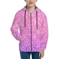 thumbnail image 1 of Hoodies for Teen Girls Boys - Pink Purple Glitter Texture Warm Boys' Fashion Zip Up Hoodies & Sweatshirts, Boys Girls Kids Clothes Size 10-12 Youth Pullover with Kangaroo Pocket, 1 of 5