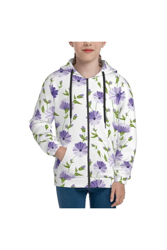 Hoodies for Teen Girls Boys - Purple chicory Warm Boys' Fashion Zip Up Hoodies & Sweatshirts, Boys Girls Kids Clothes Size 14-16 Youth Pullover with Kangaroo Pocket