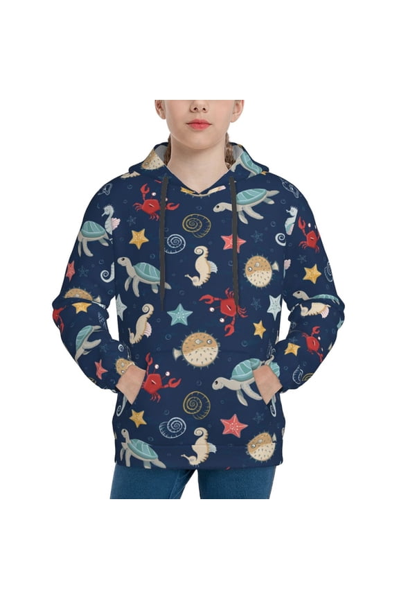 Hoodies for Teen Girls Boys - Sea creatures Warm Boys' Fashion Hoodies & Sweatshirts, Boys Girls Kids Clothes Size 7-8 Youth Pullover with Kangaroo Pocket