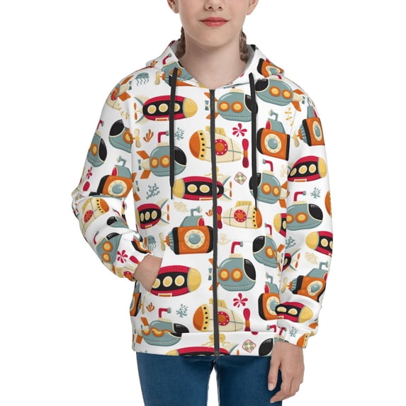 Hoodies for Teen Girls Boys - Submarines Warm Boys' Fashion Zip Up Hoodies & Sweatshirts, Boys Girls Kids Clothes Size 7-8 Youth Pullover with Kangaroo Pocket