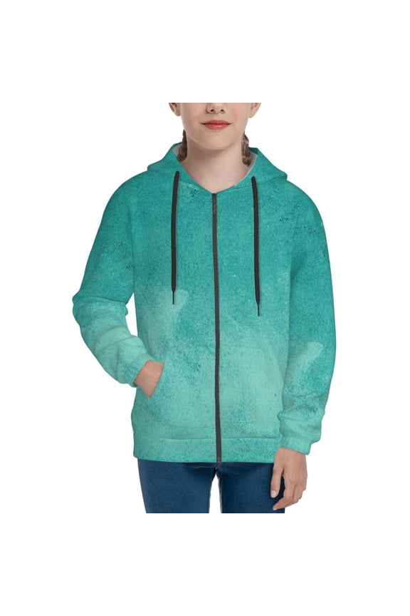 Hoodies for Teen Girls Boys - Teal Turquoise1 Warm Boys' Fashion Zip Up Hoodies & Sweatshirts, Boys Girls Kids Clothes Size 14-16 Youth Pullover with Kangaroo Pocket