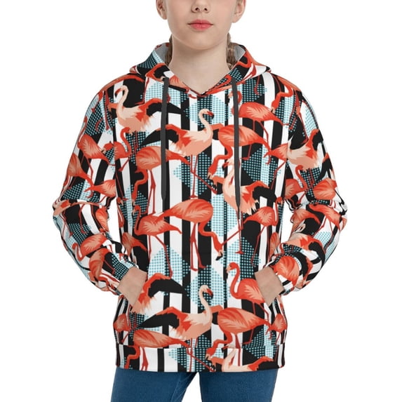 Hoodies for Teen Girls Boys - cool flamingo Warm Boys' Fashion Hoodies & Sweatshirts, Boys Girls Kids Clothes Size 7-8 Youth Pullover with Kangaroo Pocket