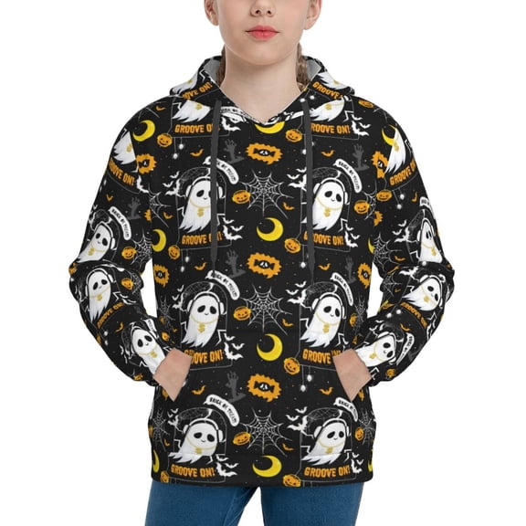Hoodies for Teen Girls Boys - ghost_groove_pattern Warm Boys' Fashion Hoodies & Sweatshirts, Boys Girls Kids Clothes Size 14-16 Youth Pullover with Kangaroo Pocket