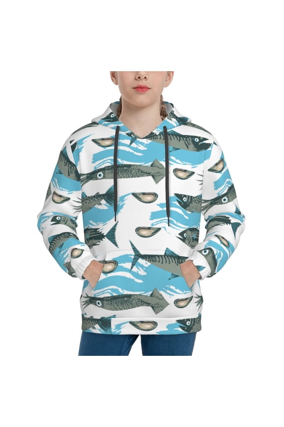 Hoodies for Teen Girls Boys - octopus fish Warm Boys' Fashion Hoodies & Sweatshirts, Boys Girls Kids Clothes Size 10-12 Youth Pullover with Kangaroo Pocket