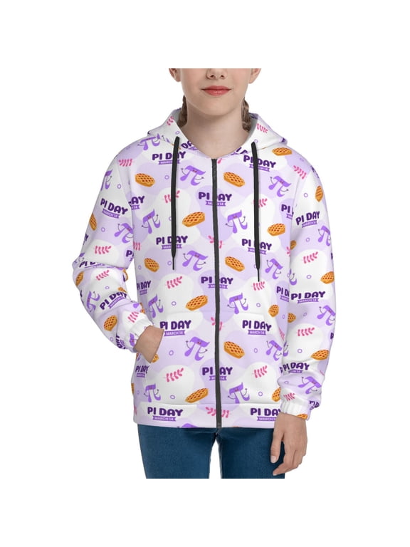 Hoodies for Teen Girls Boys - pi day happy Warm Boys' Fashion Zip Up Hoodies & Sweatshirts, Boys Girls Kids Clothes Size 14-16 Youth Pullover with Kangaroo Pocket