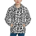 thumbnail image 1 of Hoodies for Teen Girls Boys - trendy black white Leopard print Warm Boys' Fashion Hoodies & Sweatshirts, Boys Girls Kids Clothes Size 7-8 Youth Pullover with Kangaroo Pocket, 1 of 5