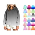 thumbnail image 1 of Hoodies for Teen Girls Oversized Sweatshirts Girls Ombre Hoodie Gradient Color Pullover No-Drawstring Long Sleeve Relaxed Fit Casual Sweatshirt for Fall Winter School Daily Wear (Ages 3-14 Years), 1 of 6