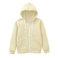 thumbnail image 1 of Hoodies for Teen Girls Trendy Zip Up Kids Boys Little Girls Zip Up Hoodie Solid Color Hooded Sweatshirt Hoody Coat with Pocket Jacket Fall Winter Coat, 1 of 4