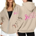 thumbnail image 1 of Hoodies for Teen Girls Y2K Cropped Pullover Hoodie Women's Zip Up Hoodie Pullover Cancer Awareness Month Long Sleeve Pocket Drawstring Casual Sweatshirt For Everyday Wear, 1 of 6