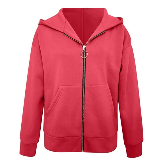 Hoodies for Teen Girls Y2K Zip Up Hoodie Gym Pullover Women's Sports Pocket Zipper Solid Color Irregular Casual Hoodie Front And Back Sweater Top Coat
