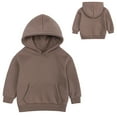 thumbnail image 1 of Hoodies For Teens Boys Toddler Boys Girls Pullover Fleece Sweatshirt Children Solid Plus Babies Hooded Color Top Coat Tops Sweatshirts Hoodies Size 10 12 14-16 Brown, 1 of 7