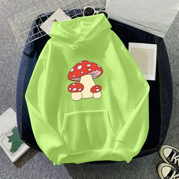 Hoodies For Teens Boys Womens Cute Frog Sweatshirt Kawaii Mushroom Hoodie For Teen Girls Clothes Graphic Design Pullover Sweatshirts Boys Hoodies Size 10 12 14-16 Christmas Green