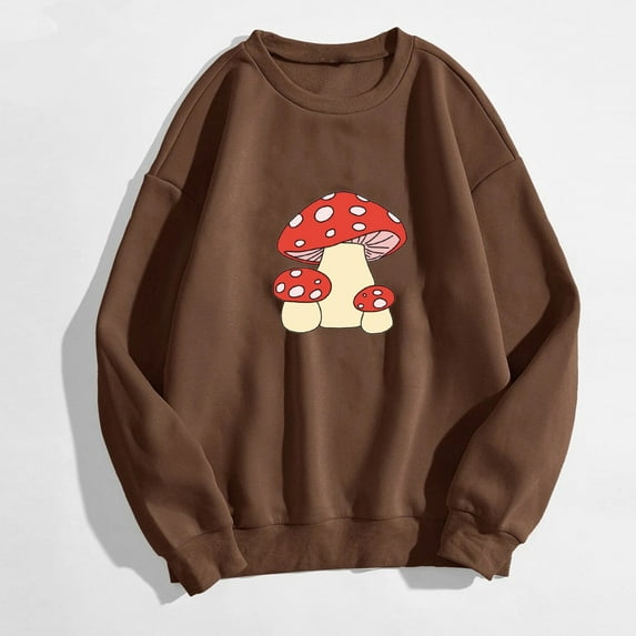 Hoodies For Teens Boys Womens Cute Frog Sweatshirt Kawaii Mushroom Hoodie For Teen Girls Clothes Graphic Design Pullover Sweatshirts Boys Hoodies Size 10 12 14-16 Christmas Brown