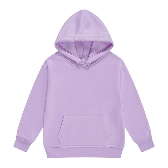 Hoodies - Toddler Boys Girls Pullover Hoodie Long Sleeve Soft Sweatshirt Top Comfortable Casual Wear Everyday Play Outfits - Essentials Hoodie,Color:Purple,Size:5-6 Years