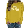 thumbnail image 1 of Hoodies for Trendy Looks! HIMIWAY Hoodies for Women Women's Autumn And Winter Print Large Size Loose Long-Sleeved Round Neck Fleece Thick Sweater Yellow M, 1 of 3