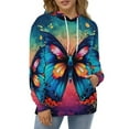 thumbnail image 1 of Hoodies Watercolor Butterfly Casual Pullover Hoodie Long Sleeve Sweatshirts Birthday Gift, 1 of 5
