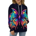 thumbnail image 1 of Hoodies Watercolor Butterfly Casual Pullover Hoodie Long Sleeve Sweatshirts Birthday Gift, 1 of 5
